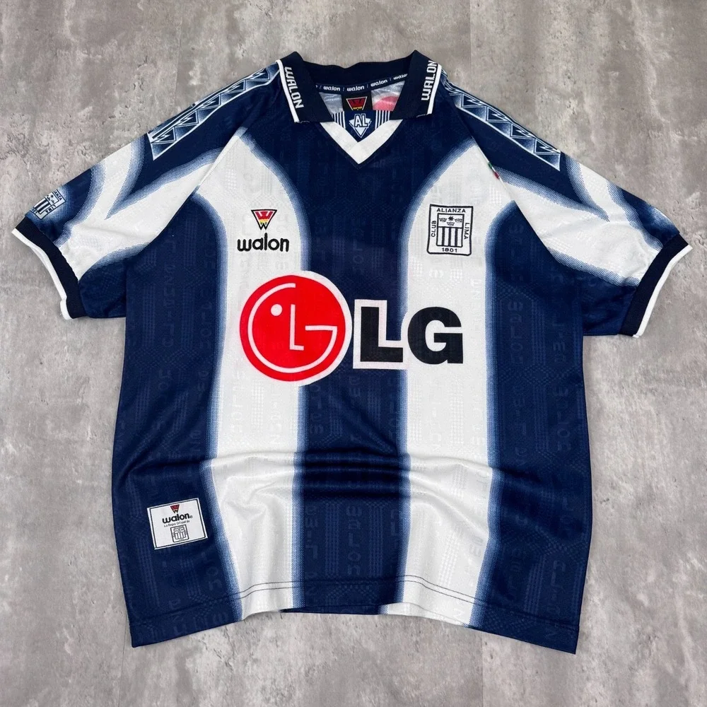 Alianza‎ Lima Club Soccer Jersey Mens Large Blue Home Football Shirt Kit 1999